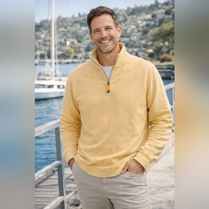 Tommy Bahama Men’s 1/4 Zip Pullover Sweater – Medium – Like New